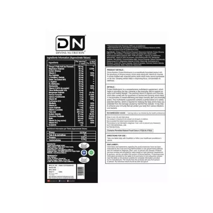 Divine Nutrition by Sahil Khan Prolant Multivitamin