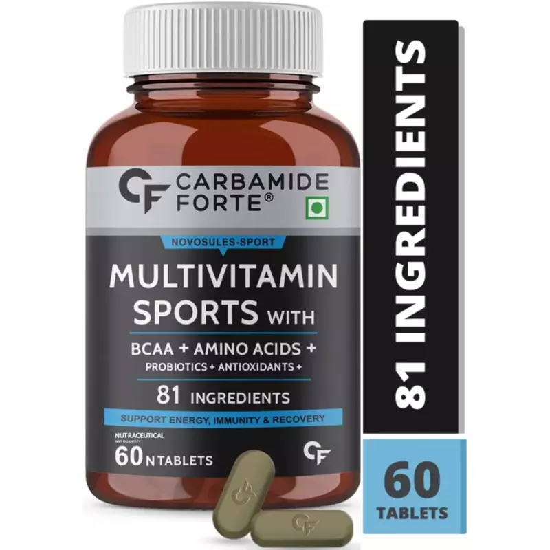 Carbamide Forte Multivitamin Sports Tablets for Men &amp; Women w/ BCAA, Amino Acids, Probiotics &amp; Antioxidants