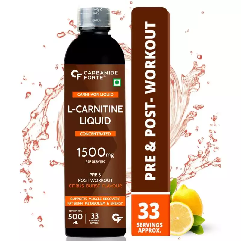 Carbamide Forte L Carnitine Liquid Supplement with 1500mg of Pure L-Carnitine