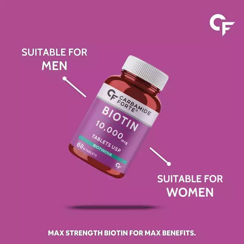 Carbamide Forte High Potency Biotin 10000mcg for Hair Growth