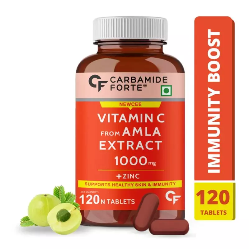 Carbamide Forte Natural Vitamin C 1000mg Amla Extract With Zinc For Immunity &amp; Skincare