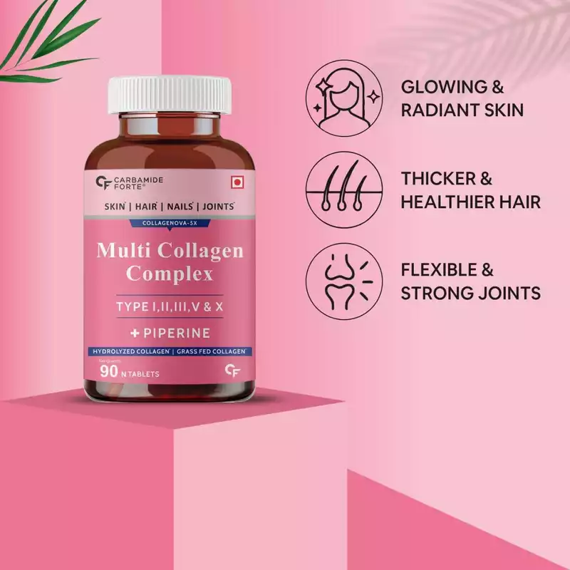 Carbamide Forte Hydrolyzed Multi Collagen Peptide – All 5 Types of Collagen Including TYPE I, II, III, V &amp; X