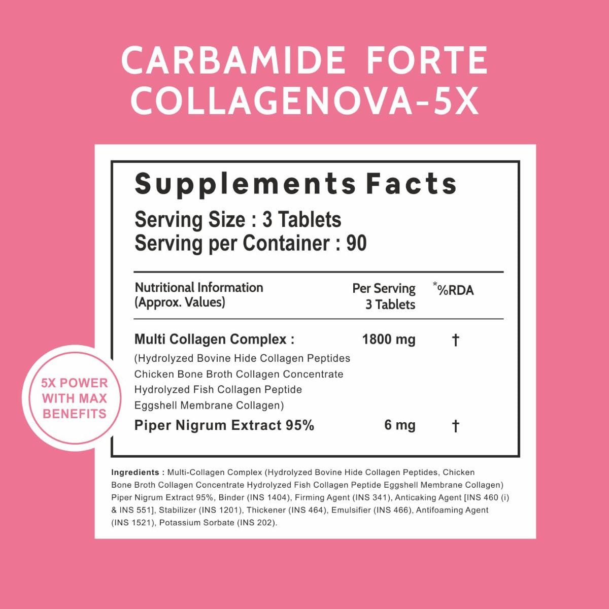 Carbamide Forte Hydrolyzed Multi Collagen Peptide – All 5 Types of Collagen Including TYPE I, II, III, V &amp; X