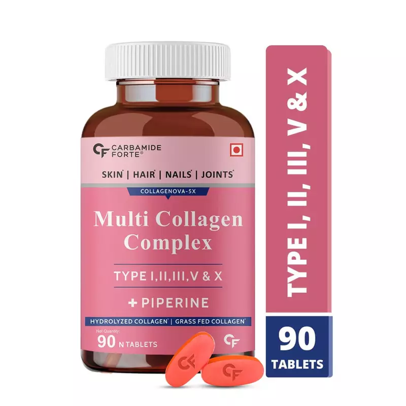 Carbamide Forte Hydrolyzed Multi Collagen Peptide – All 5 Types of Collagen Including TYPE I, II, III, V &amp; X