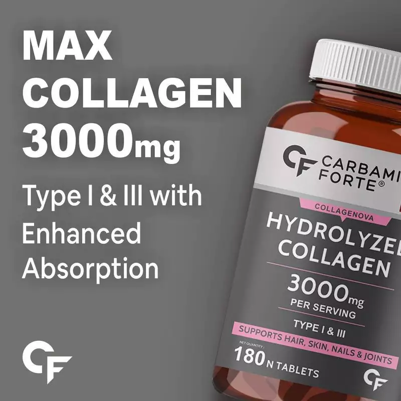 Carbamide Forte Hydrolyzed Collagen Peptides – 3000mg with Type 1 & 3 Collagen