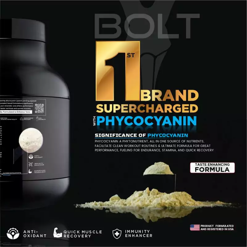 Bolt 100% Whey Isolate Super-Charged With Phycocyanin
