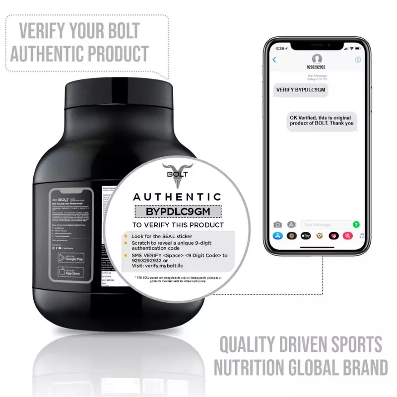 Bolt 100% Whey Protein Super-Charged With Phycocyanin
