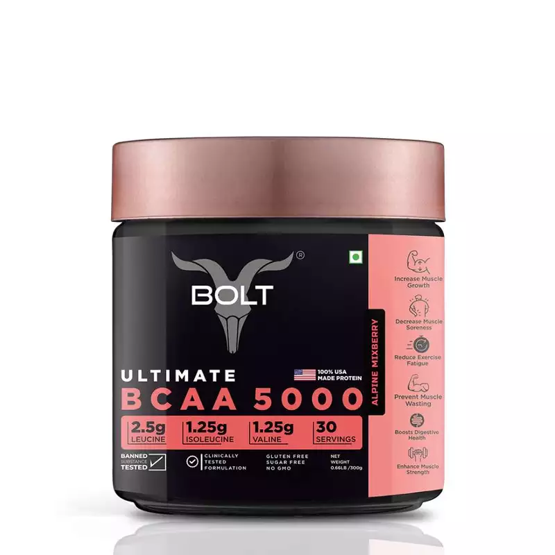 Bolt Ultimate BCAA 5000 Well-Founded 2:1:1 Leucine, Isoleucine & Valline