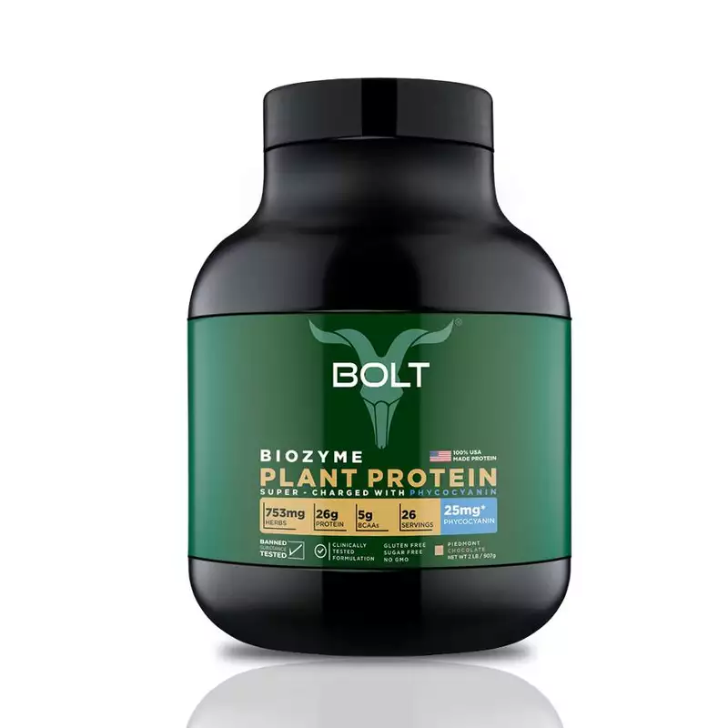 Bolt Biozyme Plant Protein Super-Charged With Phycocyanin