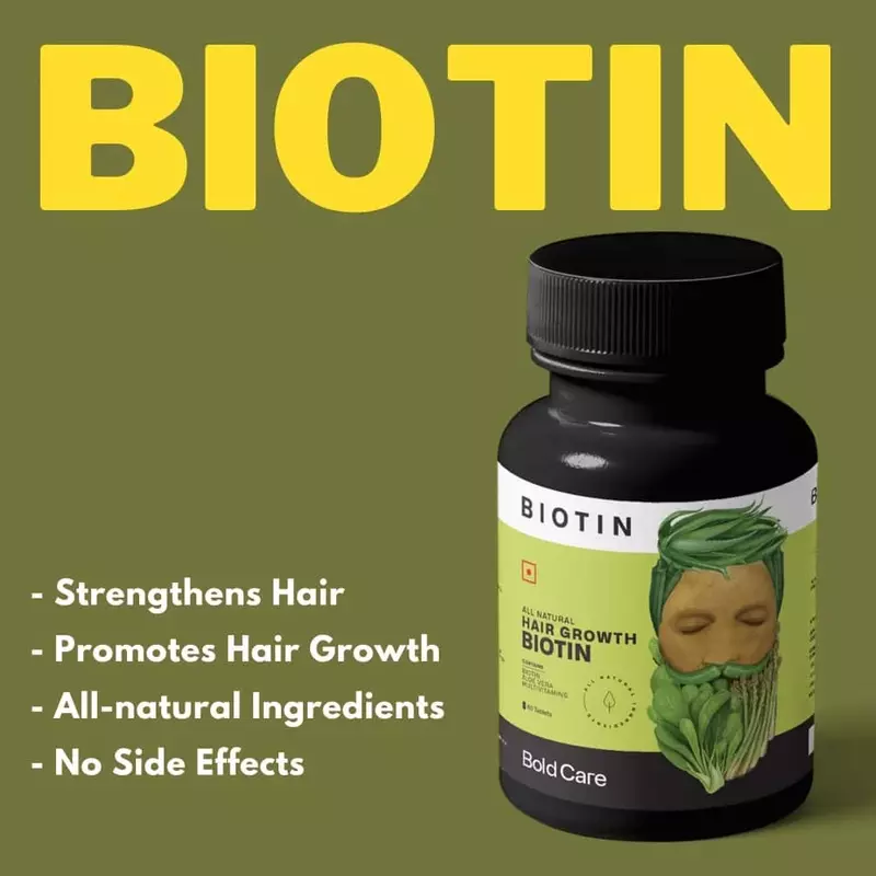 Bold Care Organic Biotin: Vitamins, Zinc &amp; Aloe Vera Extract Tablets for Hair Growth &amp; Strengthening