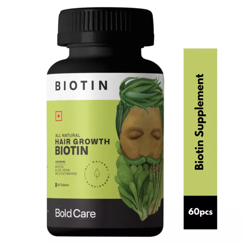 Bold Care Organic Biotin: Vitamins, Zinc &amp; Aloe Vera Extract Tablets for Hair Growth &amp; Strengthening
