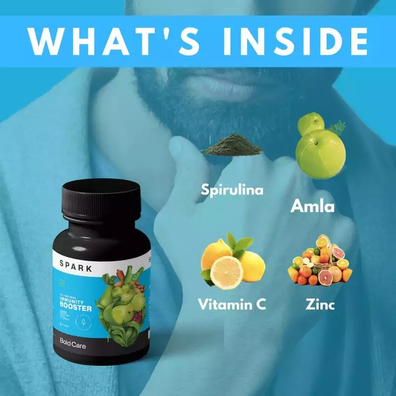 Bold Care Spark Spirulina, Amla, Vitamin C, B6, E &amp; Zinc – All Natural Immunity Booster