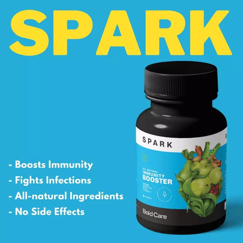 Bold Care Spark Spirulina, Amla, Vitamin C, B6, E &amp; Zinc – All Natural Immunity Booster