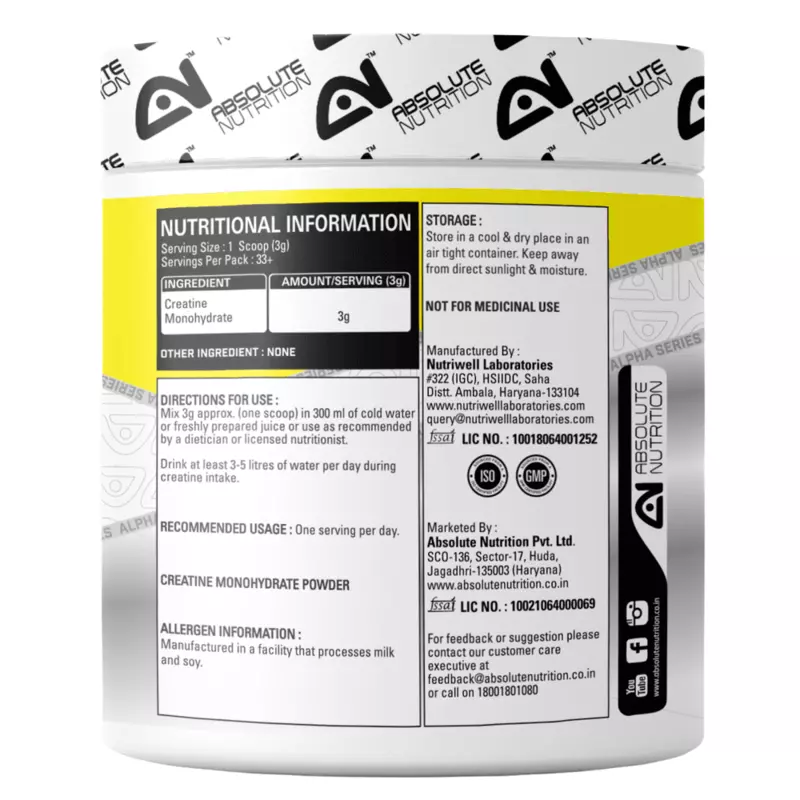 Absolute Nutrition’s Alpha Series Exclusive Creatine Monohydrate (Unflavoured)