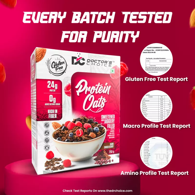 Doctor's Choice Protein Oats 750gm Dark Choco Berry