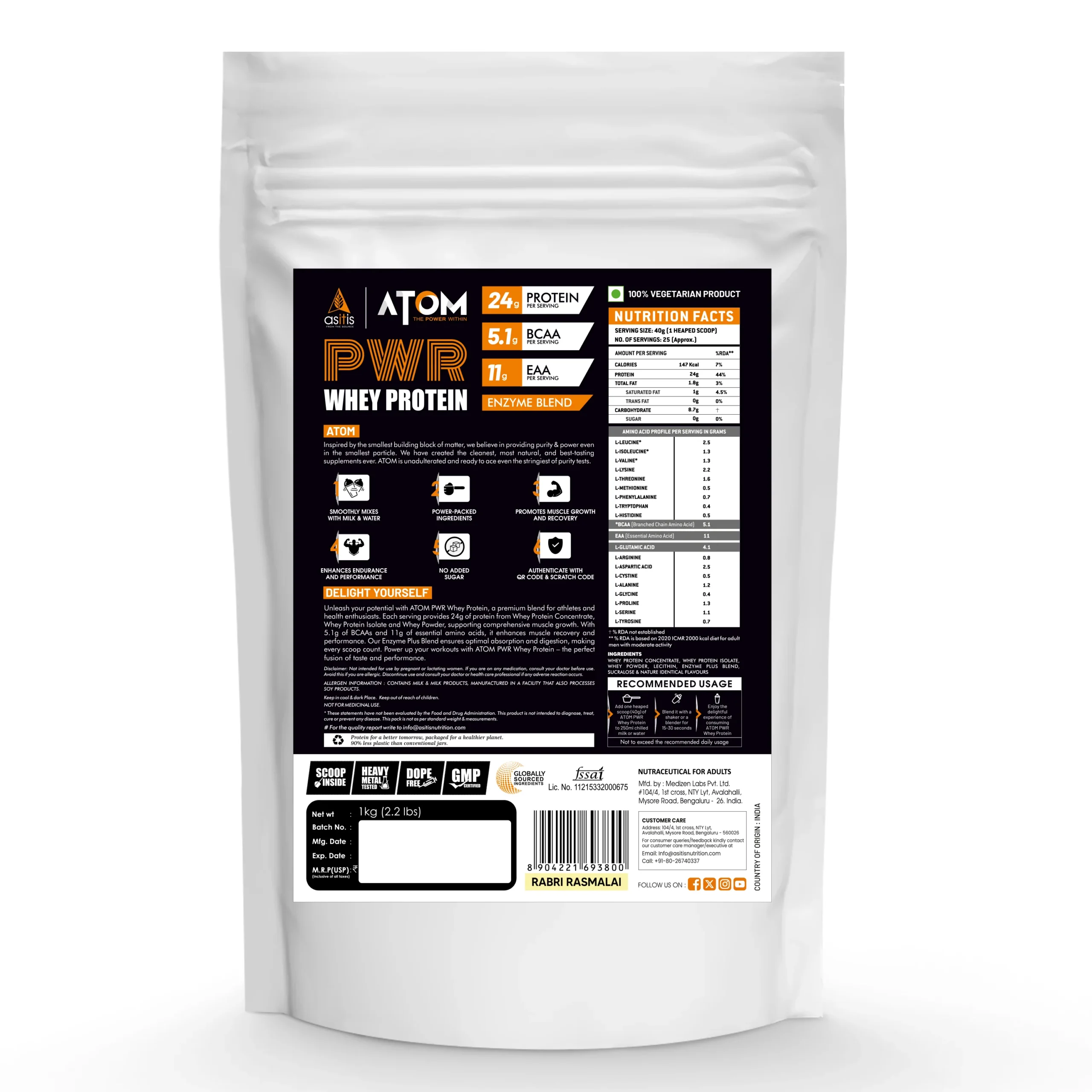 Asitis Nutrition ATOM PWR Whey Protein