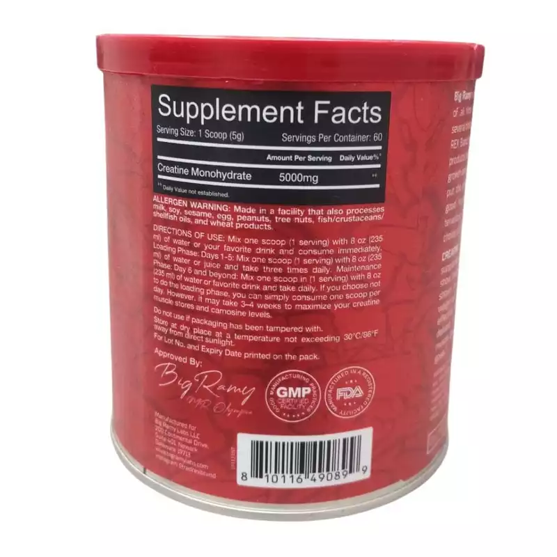 Big Ramy Labs Red Rex Creatine, Unflavored, 300 Gm