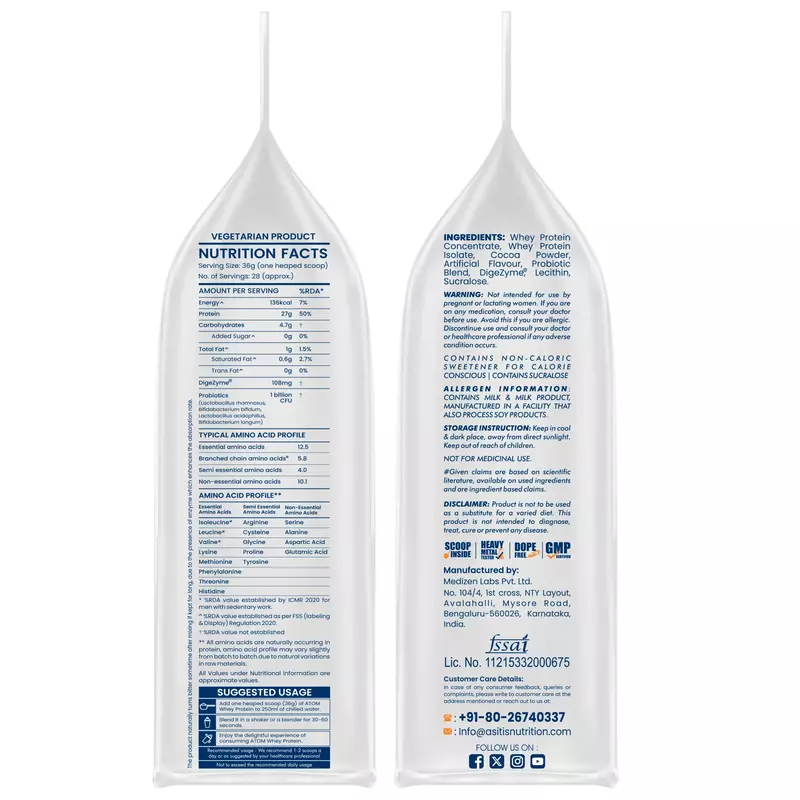Asitis Nutrition ATOM Whey Protein 1 Kg