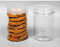 600ml Transparent PET Cookie Jar with Lid | Food Grade Jars