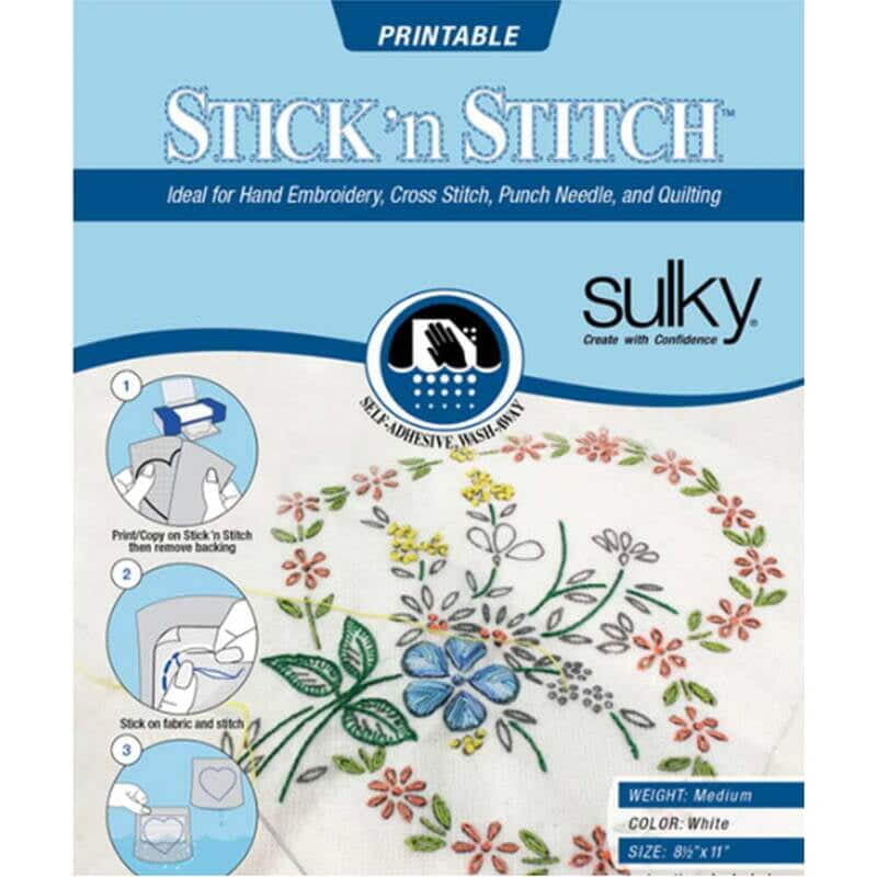 Sulky Stick n Stitch Water Soluble Printable Paper - Set Sulky Stick n Stitch Water Soluble Printable Paper - Set
