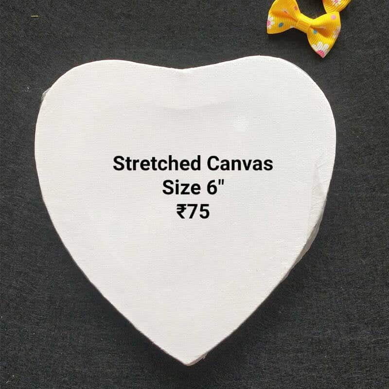 Stretched Canvas Heart - 6" Stretched Canvas Heart - 6"