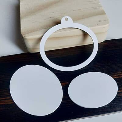 Mini Hoop Ellipse white Acrylic horizontal Mini Hoop Ellipse white Acrylic horizontal