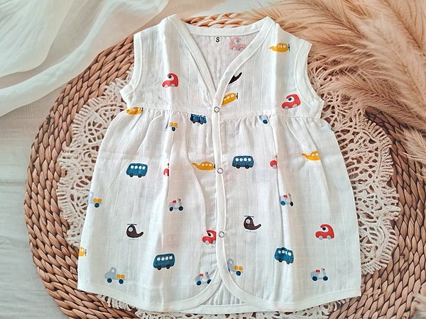 Muslin Button Frocks Helicopter
