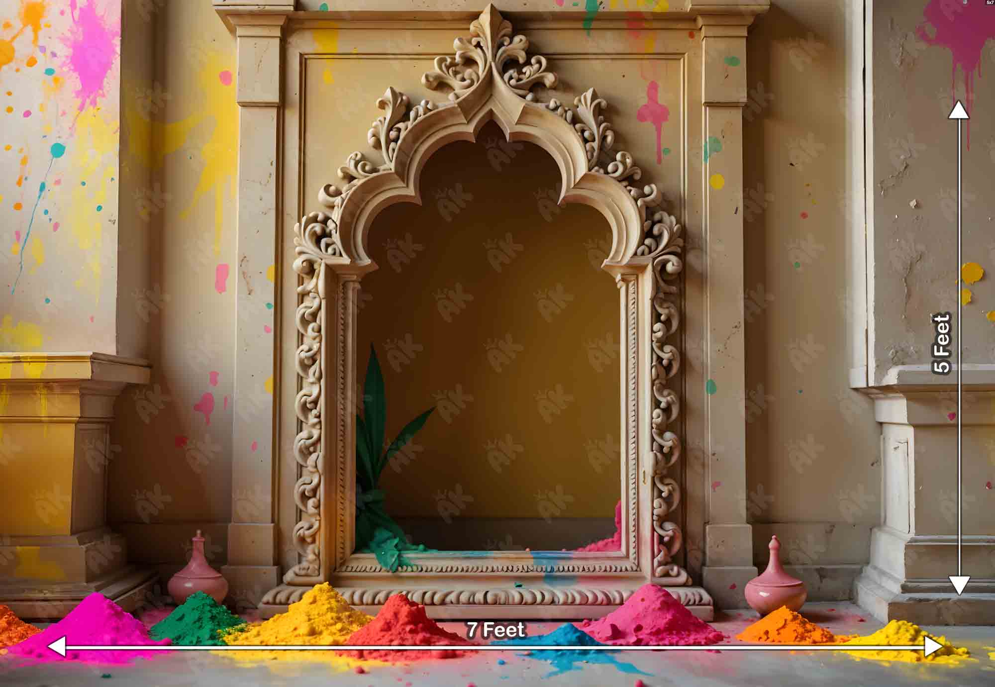 Holi Backdrop - Type 3 - 5x7 Feet