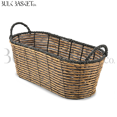 Brown & Black Long Oval Basket