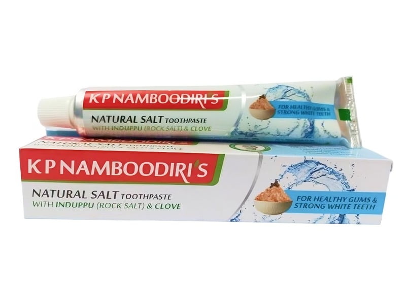 KP Namboodiris Toothpaste with INDUPPU(RockSalt)&Clove 100gm 3 Pack