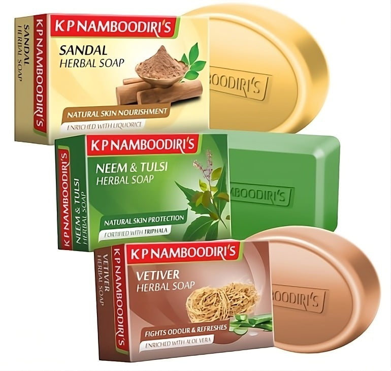 Natural| KP Namboodiris Soap|Special Offer|Three Pack|Sandol soap|Neem & Thulasi Soap|Vettiver soap