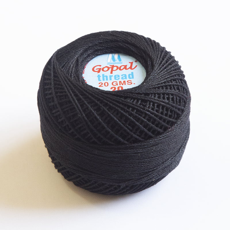 Gopal Mercer Cotton No.20- Black Gopal Mercer Cotton No.20- Black