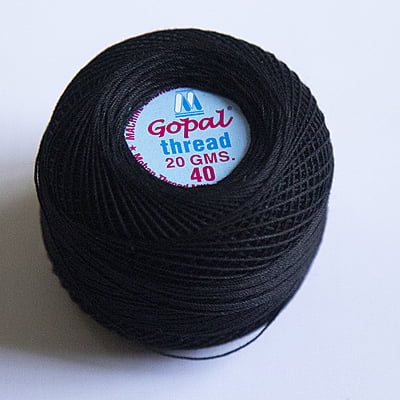 Gopal Mercer Cotton  No.40 Black