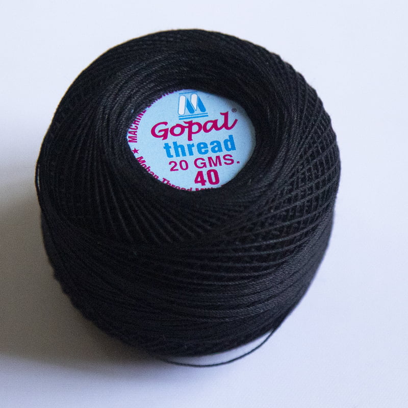 Gopal Mercer Cotton  No.40 Black