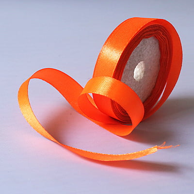 Satin Ribbon Fluorescent Orange 1/2 Inch
