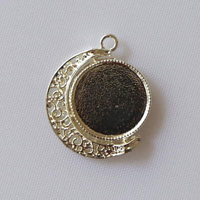 Rotating Double Side Round Pendant  Silver Small