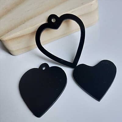 Mini Hoop Heart Black Acrylic Mini Hoop Heart Black Acrylic