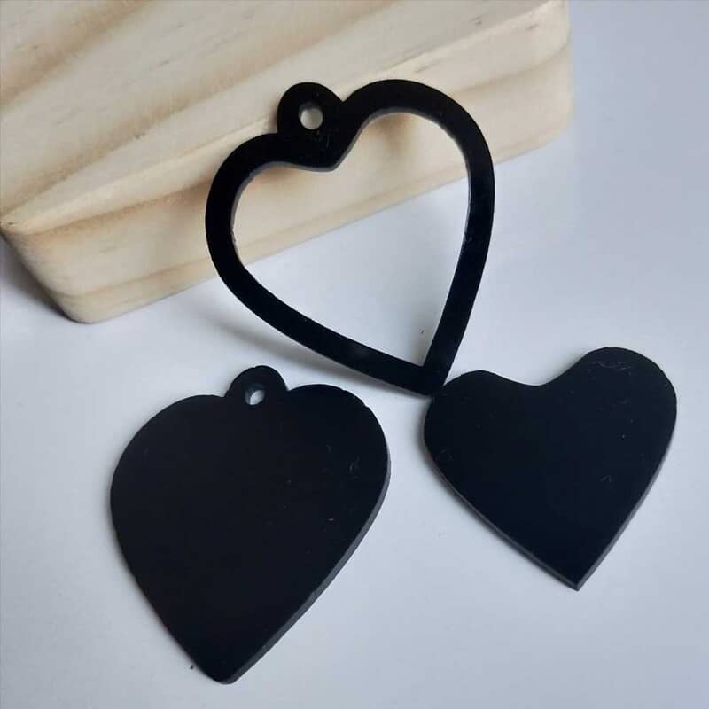 Mini Hoop Heart Black Acrylic Mini Hoop Heart Black Acrylic