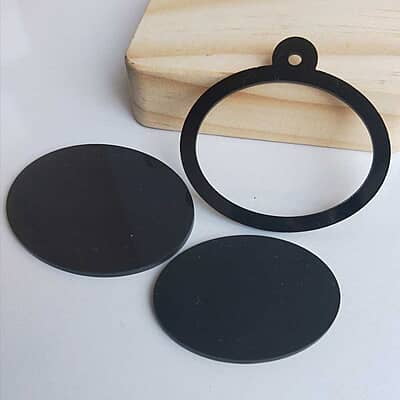 Mini Hoop Ellipse  Black Acrylic horizontal