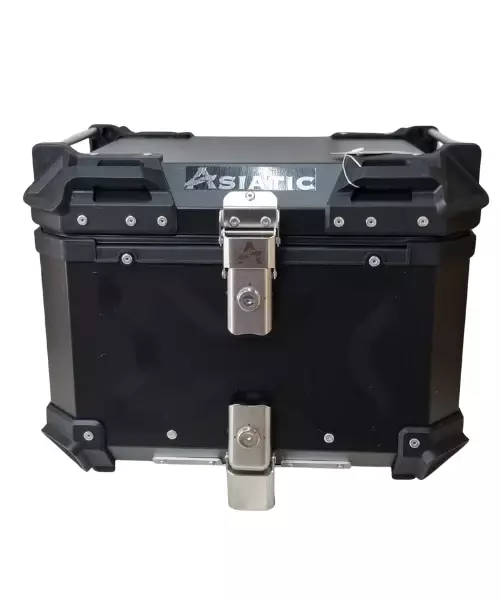 Asiatic Aluminium Top Box 65L with Backrest - Black