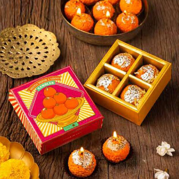 Motichoor ladoo candles