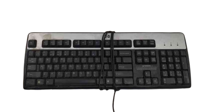 Refurbished HP Ku-0316 Usb Wired Keyboard 104 Keys Black And Silver