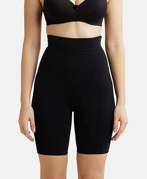 Jockey High Waist Cotton Rich Elastane Stretch Seamfree Shorts Shapewear with Breathable Inner Thigh Panel SH08