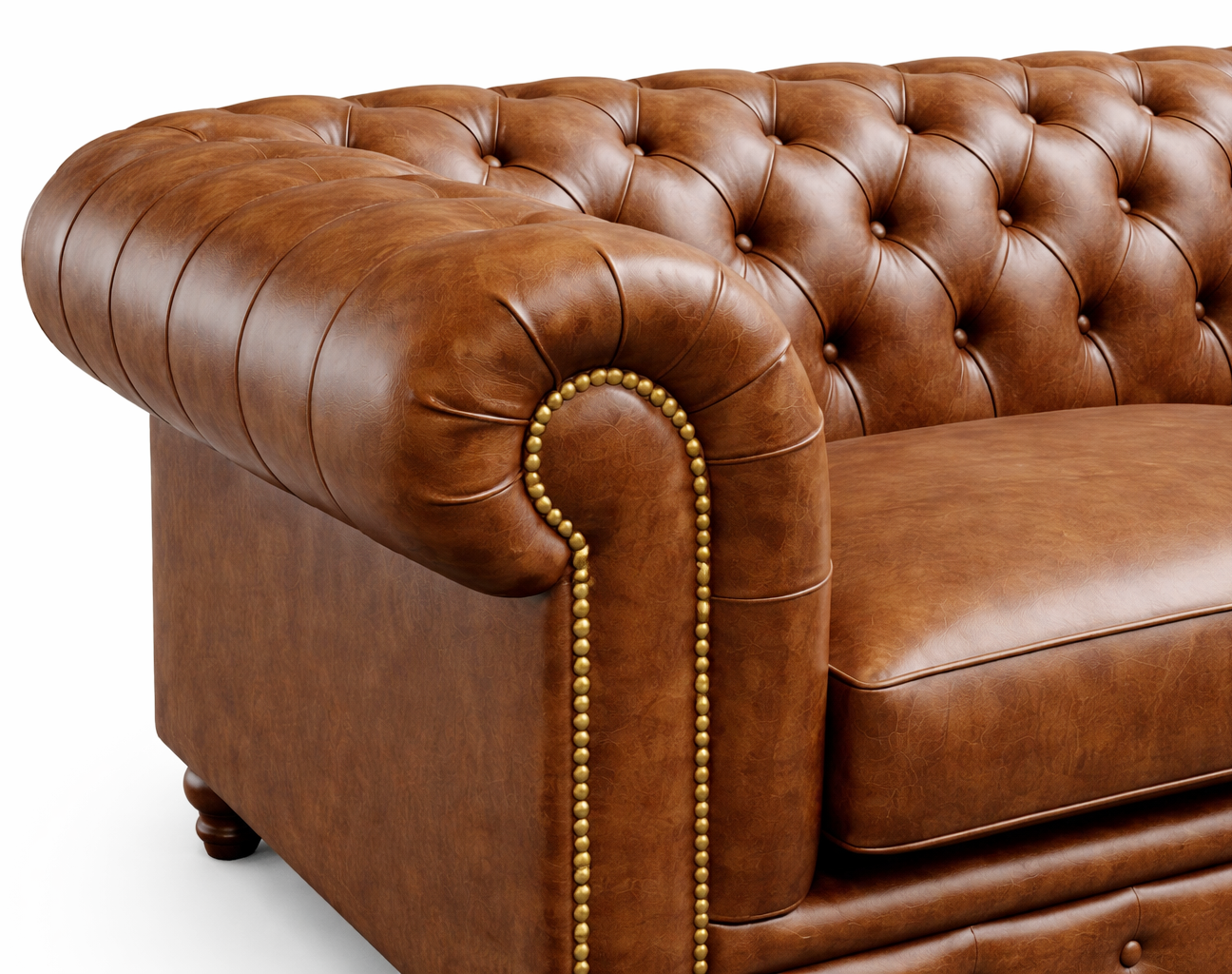 Marvel Chesterfield Premium Leather Three Seater Sofa