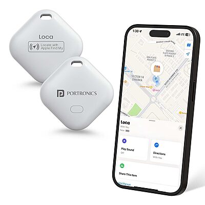 Portronics Loca iOS Item Finder – MFi Certified | Buzzer & Left-Behind Alerts