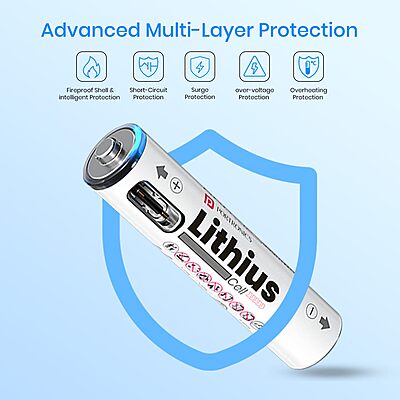 Portronics Lithius Cell AAA USB-C Rechargeable