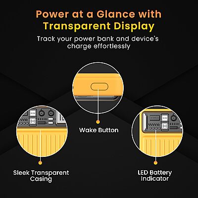 Portronics Mini 10K – 15W Magnetic Wireless Power Bank (Yellow) offers fast charging with a sleek design. Compact and portable, it ensures your devices stay powered on the go. Perfect for travel!