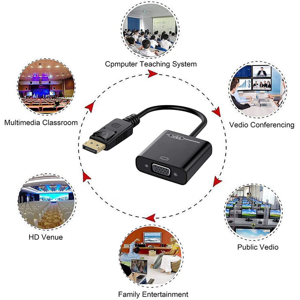 Champion DisplayPort (Male) to VGA (Female) OTG (On-The-Go) Adapter/ Converter