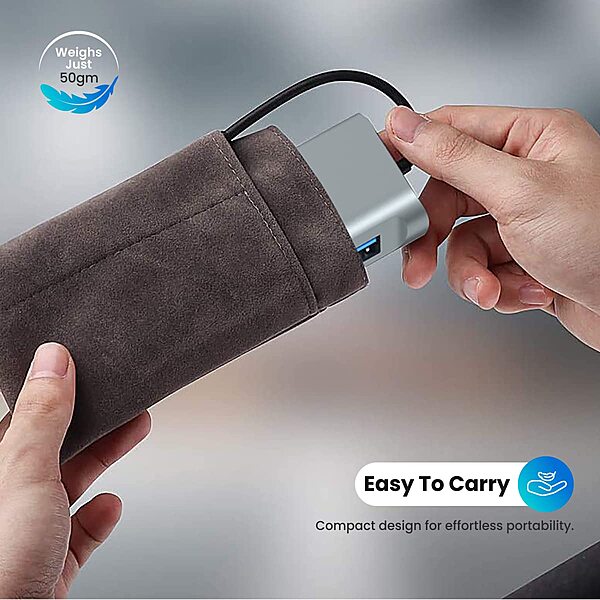 Portronics Mport 11C – 11-in-1 USB-C Hub, featuring 4K HDMI output, Power Delivery, multiple USB ports, SD card reader, and Ethernet, perfect for expanding your device connectivity.