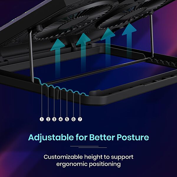 Portronics Air 5 Laptop Cooling Pad – Dual Fans, Lightweight, Portable